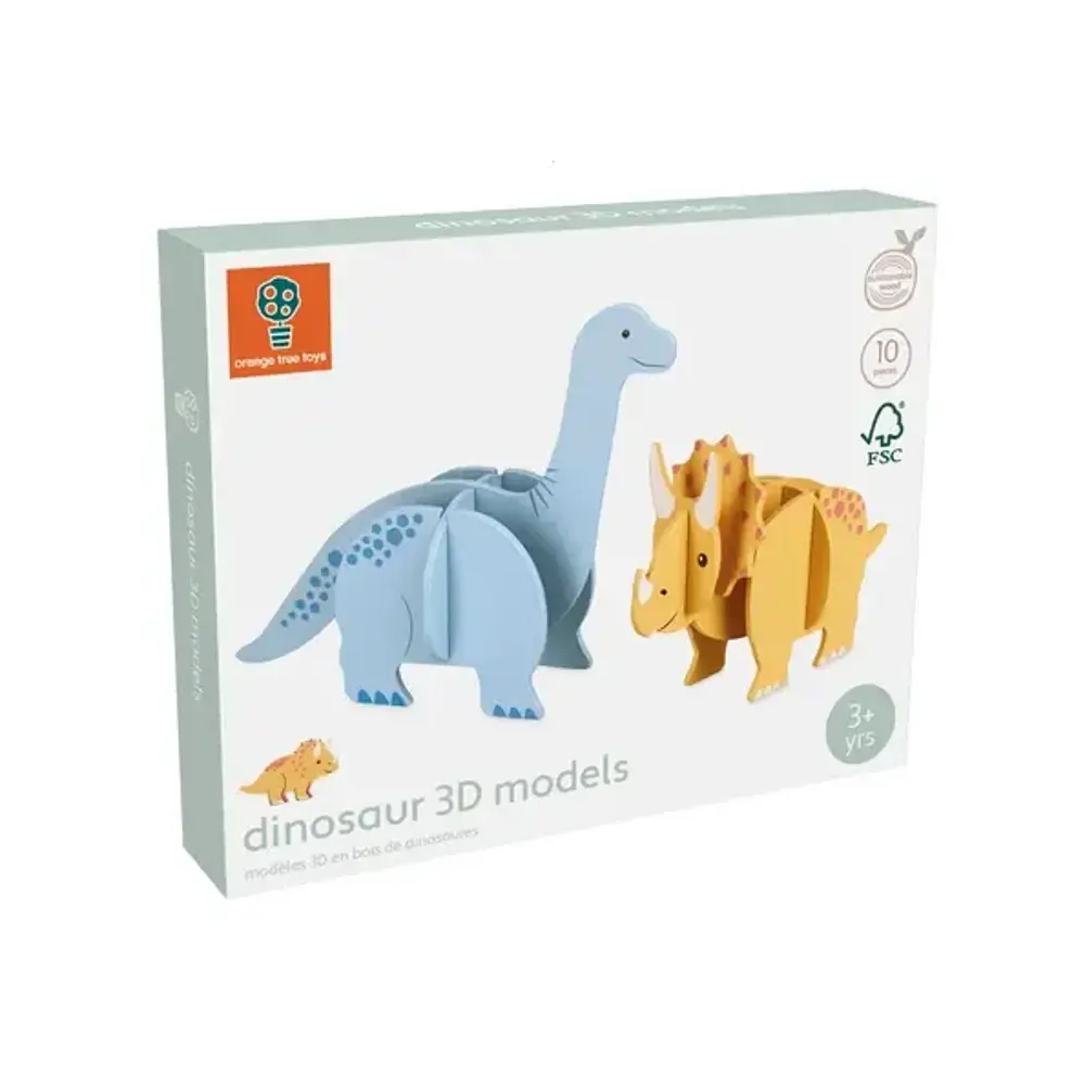 Orange Tree Toys Dinosaur 3d Models Set Of 2